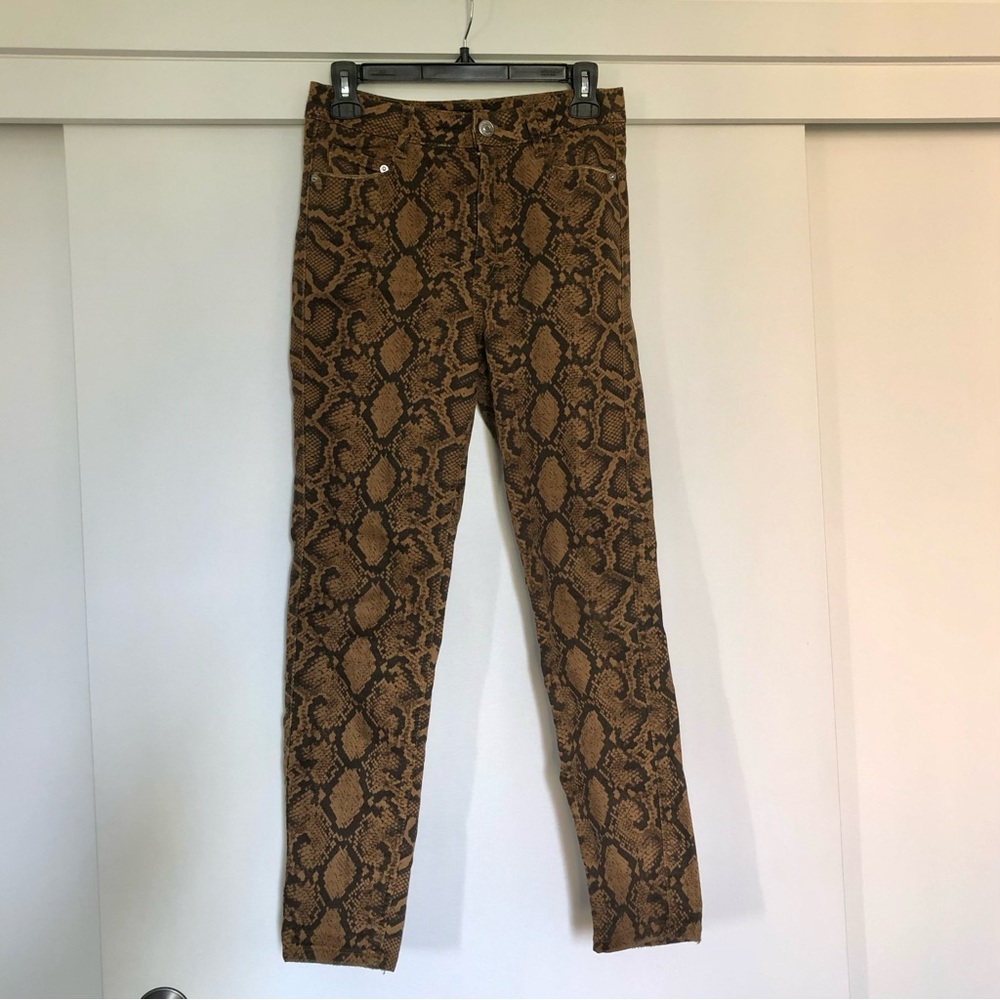 Zara snakeskin print jeans